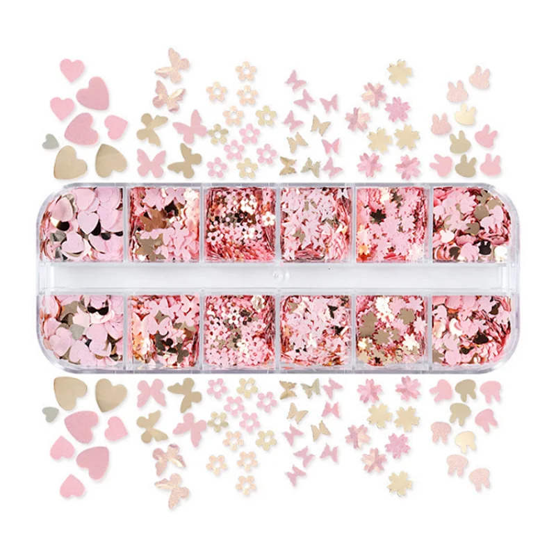 Butterfly Love Flower Rabbit Nail Sequins