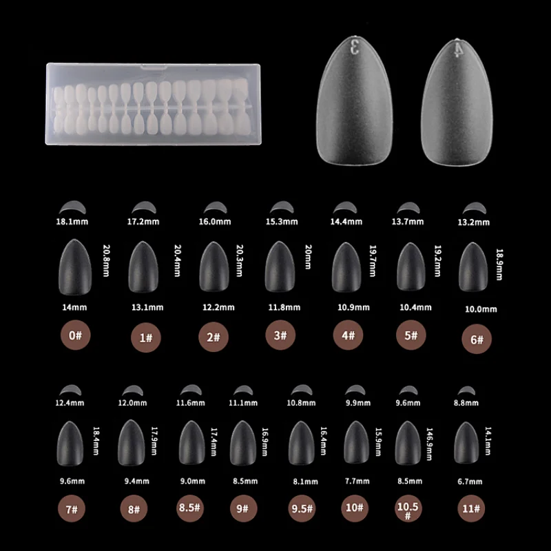 Frosted short T Nail Tips