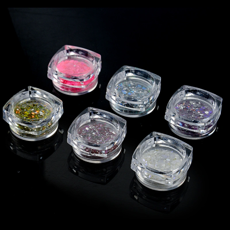 6 Grids Reflective Nail Sequins