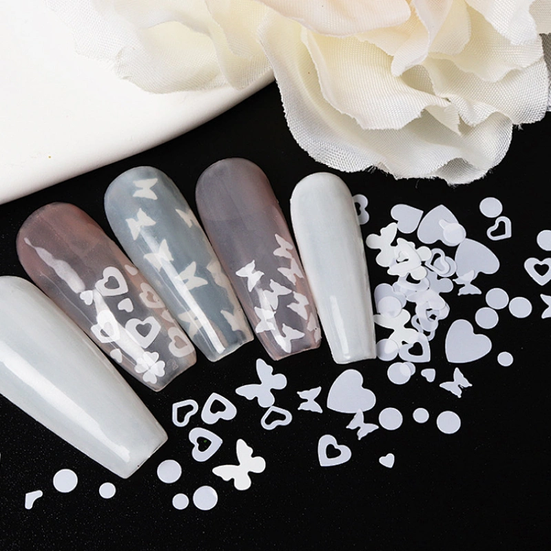 Love Heart Butterfly Flower Round Nail Sequins