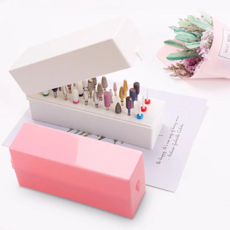 30 Holes Nail Drill Bits Storage Box