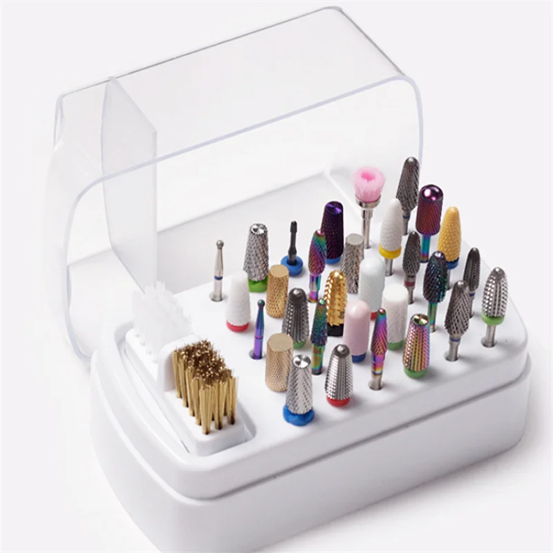 Drill Bits Storage Box With Brush