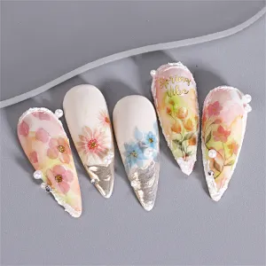 Spring Flower Color Leaf Nail Stickers