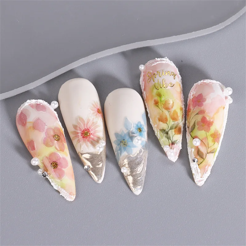 Watercolor Flower Nail Stickers