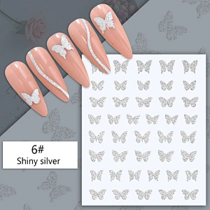 Gold and Silver Star Cure Love Nail Stickers