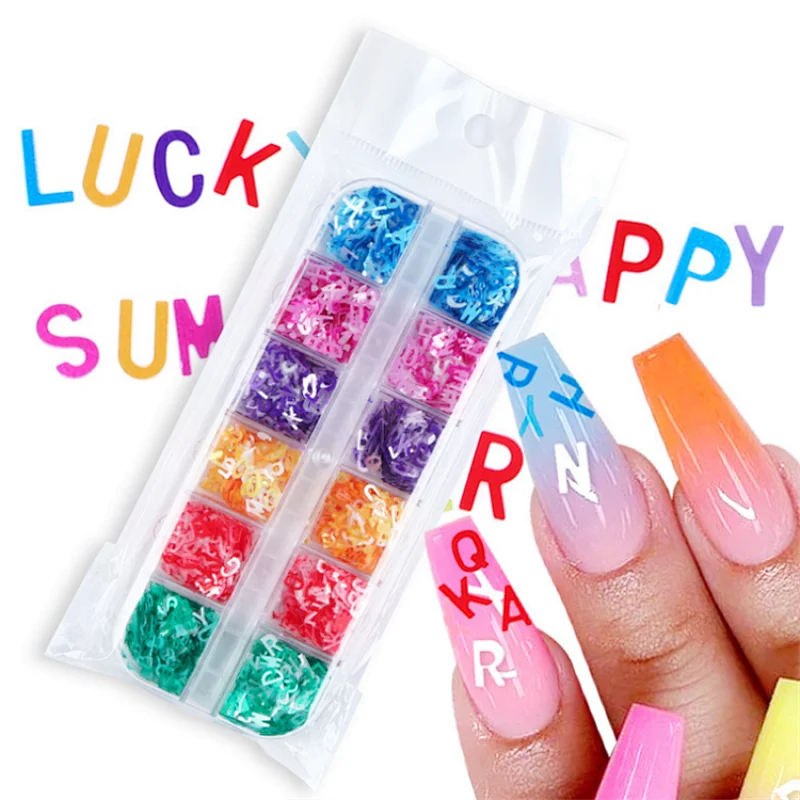 26 Letters Nail Sequins