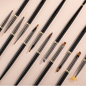 Metal Handle UV Gel Art Nail Brush Set