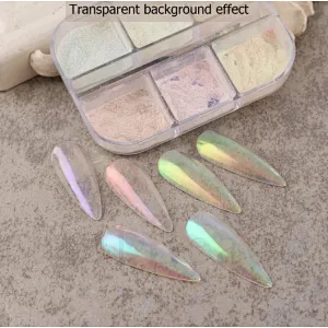 6 Grids Sugar Aurora Shell Mirror Powder