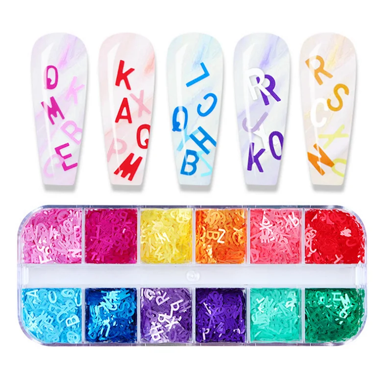 26 Letters Nail Sequins