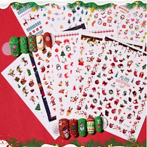 Snowflake elk Santa Claus Nail Stickers