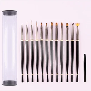 Metal Handle UV Gel Art Nail Brush Set