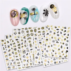 Summer Leaves Colorful  Beach Nail Stickers