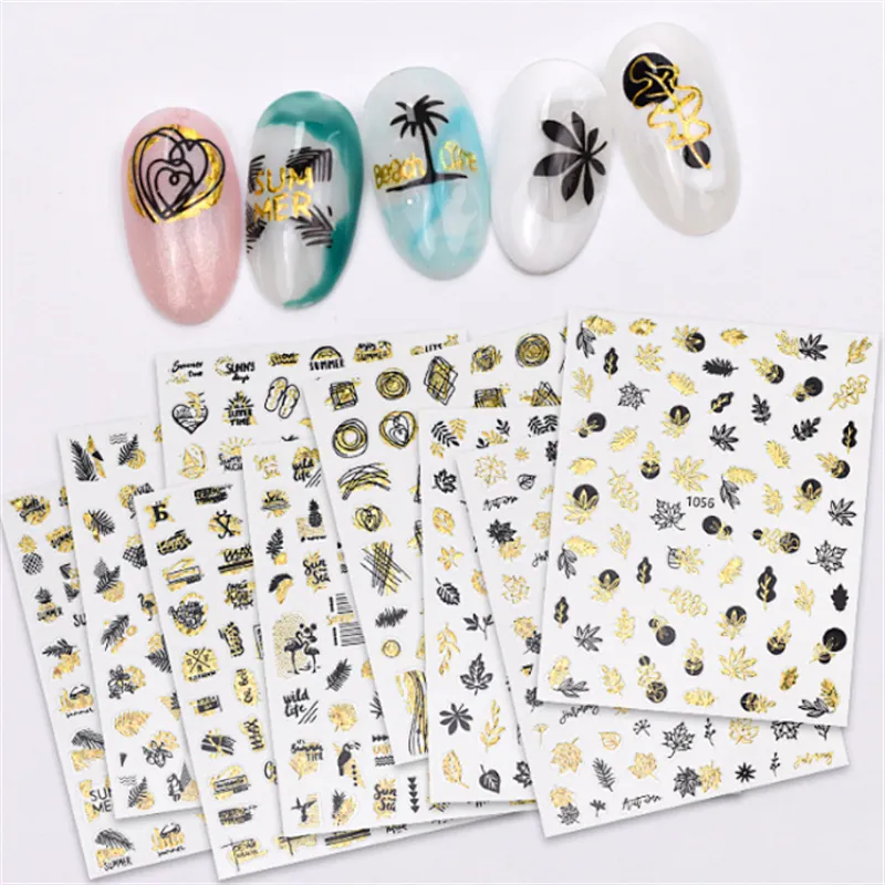 Summer Leaves Colorful Beach Nail Stickers