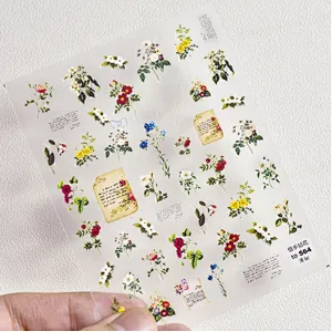 Spring Casually Picking Flowers Nail Stickers