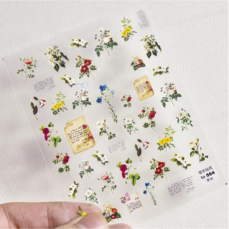 Spring Casually Picking Flowers Nail Stickers