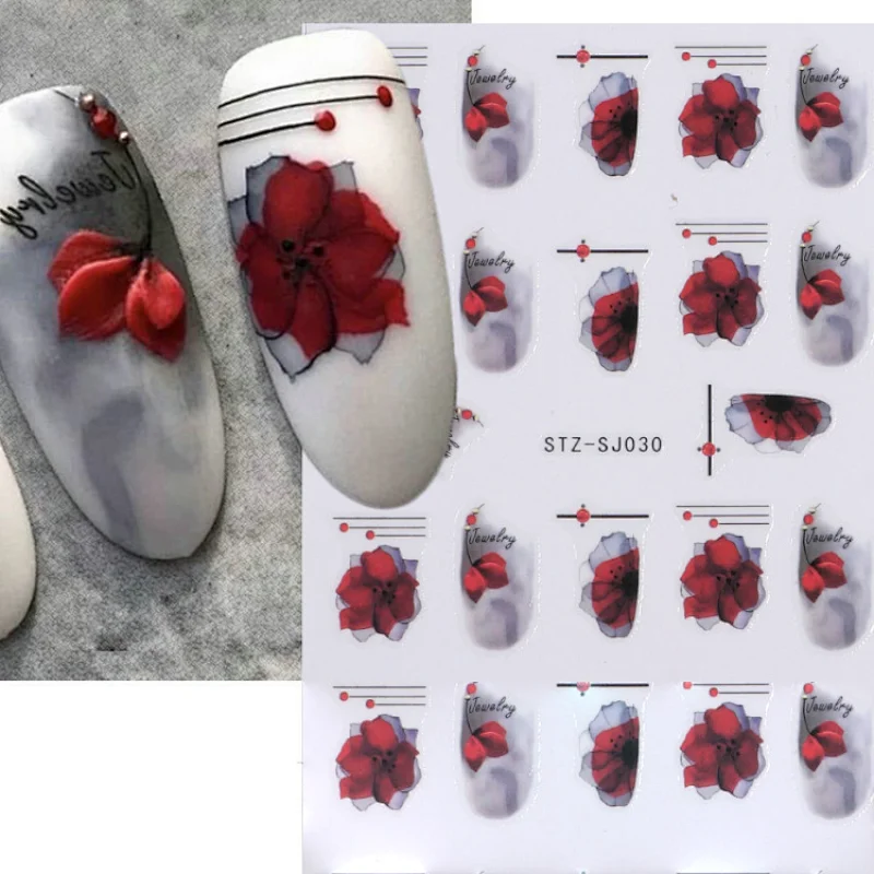 Rose gold leaf Back adhesive nail sticker Abstract nail stickers