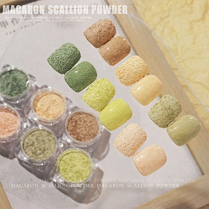 6 Color Macaron Nail Sawdust Powder