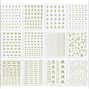 Gold and Silver Star Cure Love Nail Stickers