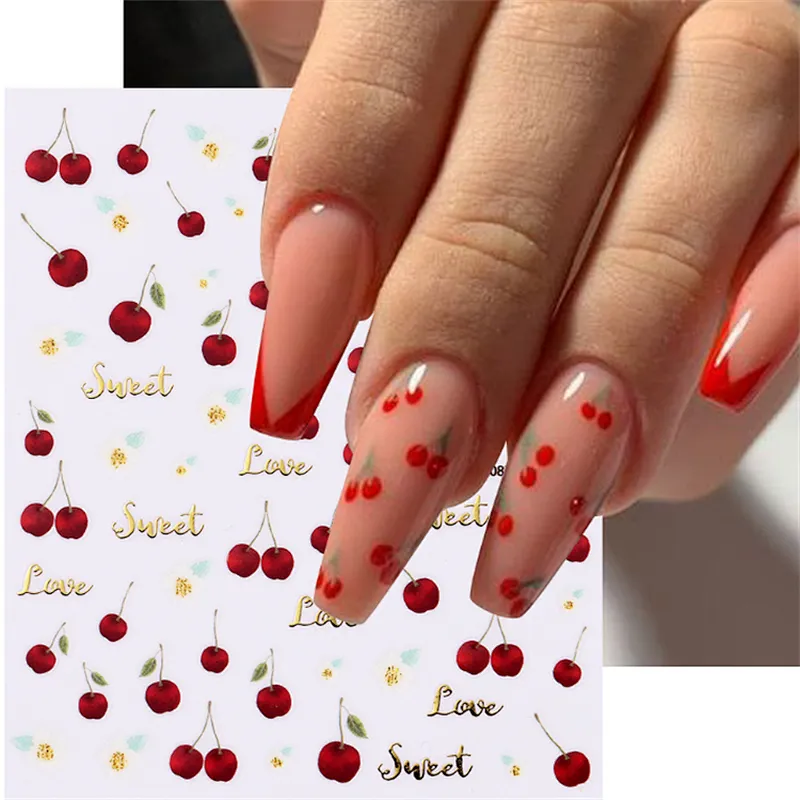 Spring Flower Color Leaf Nail Stickers