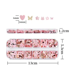 Butterfly Love Flower Rabbit Nail Sequins