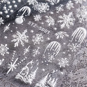 5D Christmas Snowflake Nail Stickers