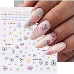 Watercolor Flower Nail Stickers