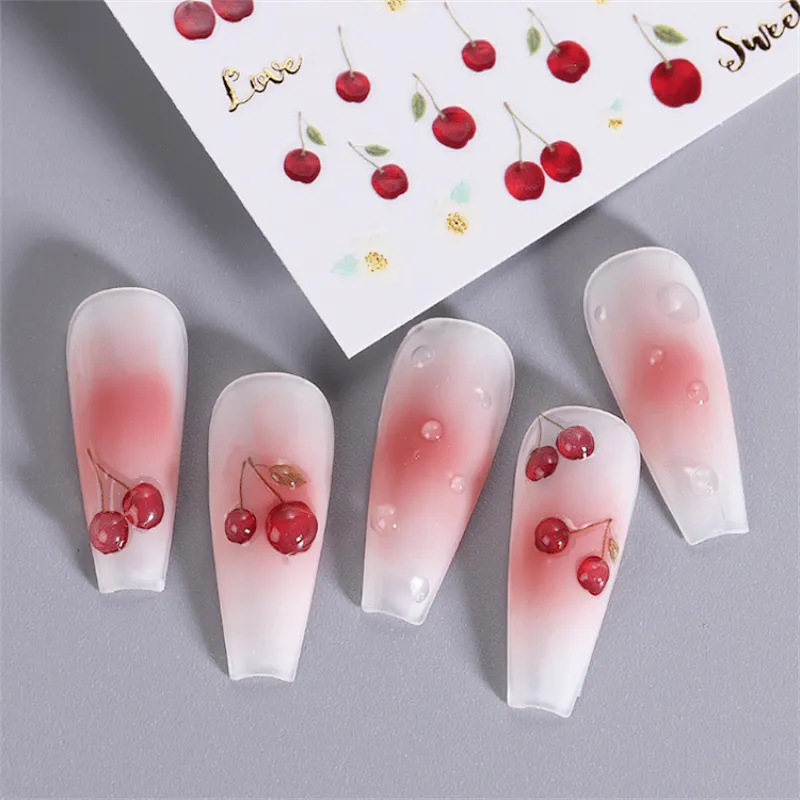 Spring Flower Color Leaf Nail Stickers