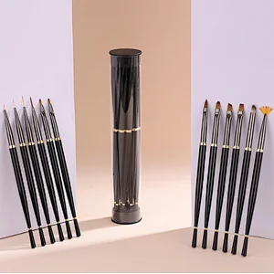 Metal Handle UV Gel Art Nail Brush Set