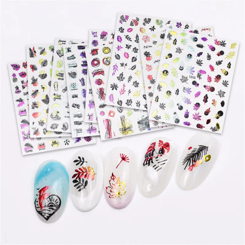 Summer Leaves Colorful  Beach Nail Stickers