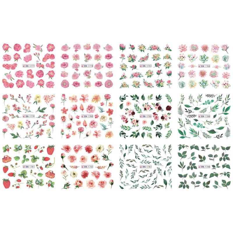 Flower Water Transfer Nail Stickers