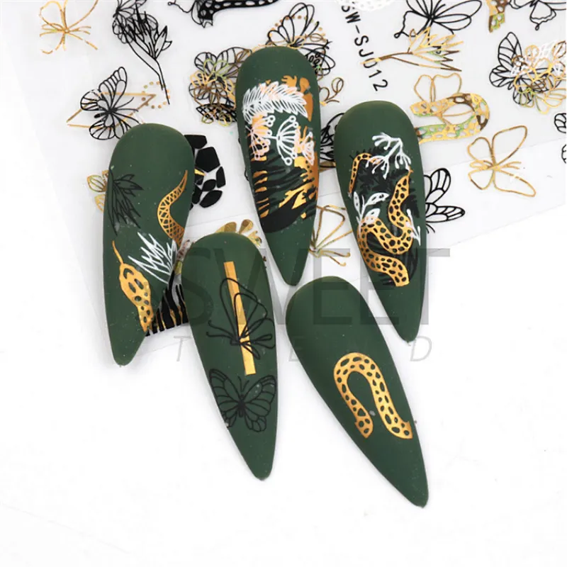 Black Gold Nail Stickers