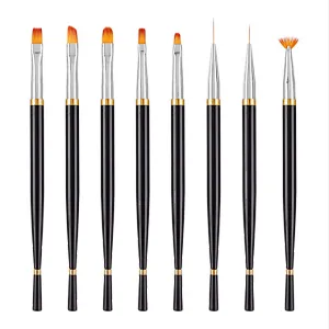 Metal Handle UV Gel Art Nail Brush Set