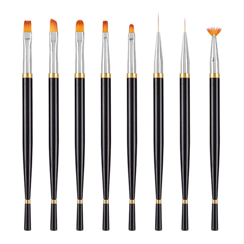 Metal Handle UV Gel Art Nail Brush Set