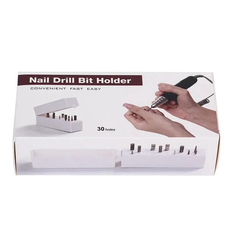 30 Holes Nail Drill Bits Storage Box