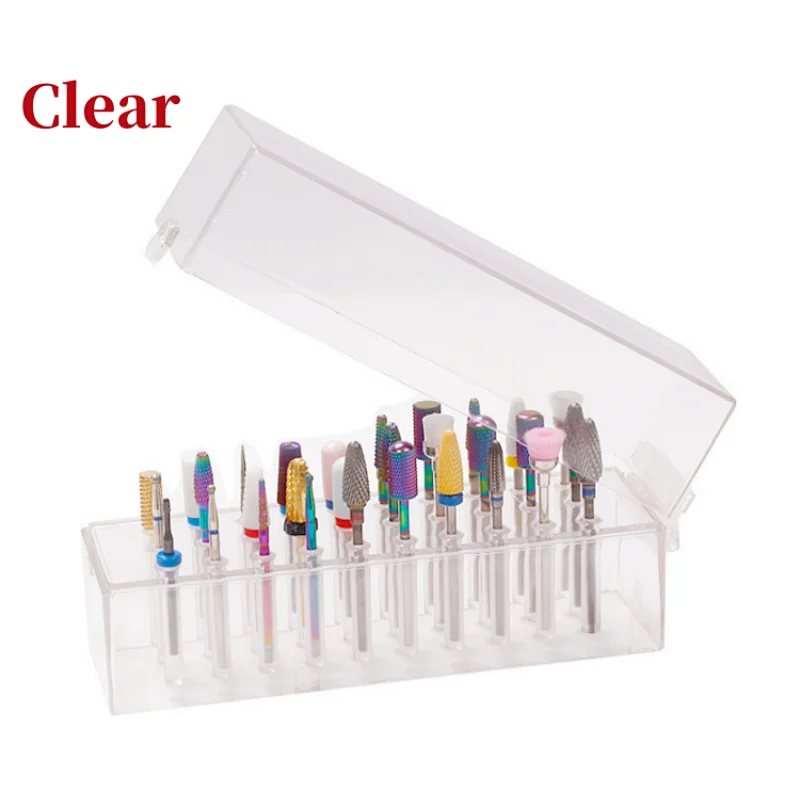 30 Holes Nail Drill Bits Storage Box