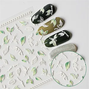 5D Flower Cookie Emoji Face Relief Nail Stickers