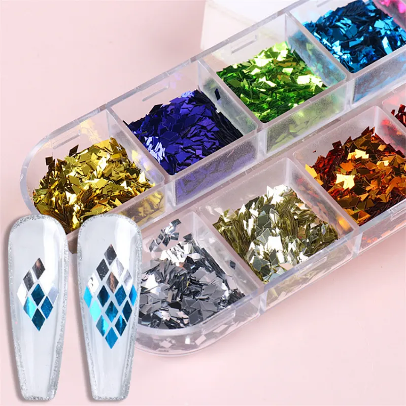 12 Grid Christmas Nail Sequin