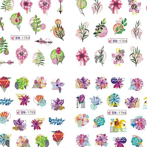 Flower Water Transfer Nail Sticker