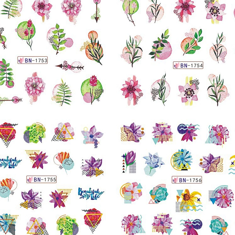 Flower Water Transfer Nail Stickers