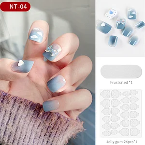 New Year ABS Full Cover Coffin 24 Pcs Set False Nail Tips