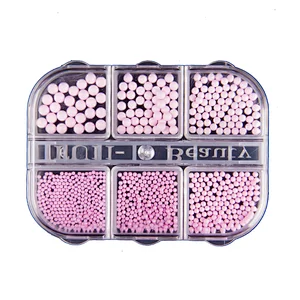 6 Grids/Box Shimmer Glitter Nail Pearls Art  Decoration