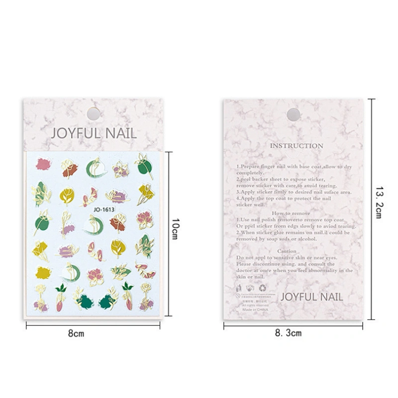 Geometric  Abstract Gilding Leaves Colorful Nail Stickers