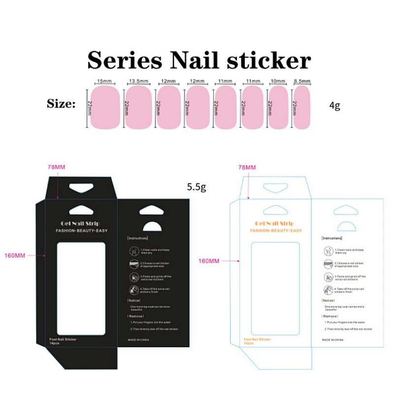 Full Back Adhesive Solid Color Nail Stickers