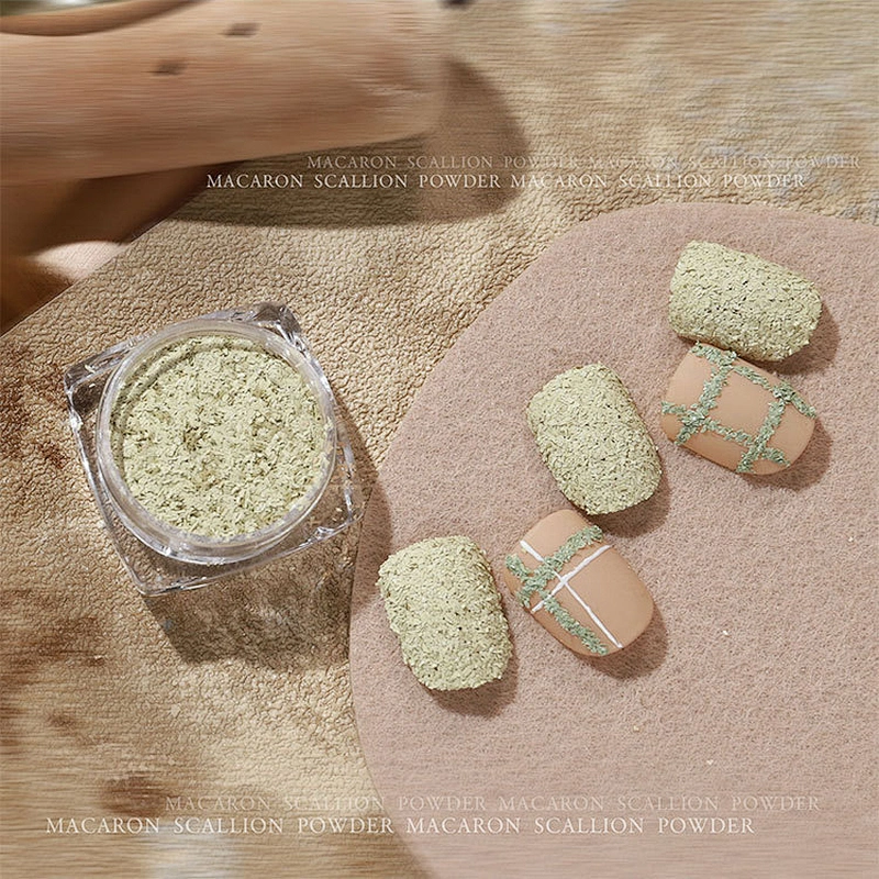 6 Color Macaron Nail Sawdust Powder