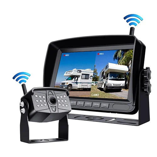 7 Inch Wireless Backup Camera Kit with Digital Signal, Waterproof Rear View Camera with 7″ IPS HD Monitor
