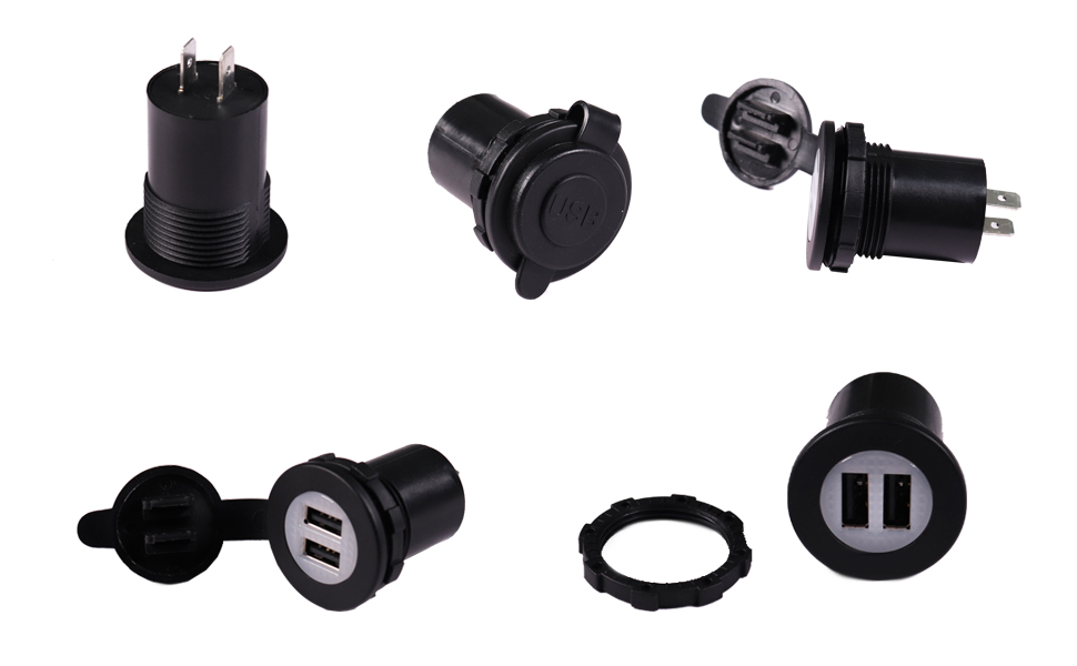DAMAVO USB charger outlet, USB adapter auto, lighter charger USB