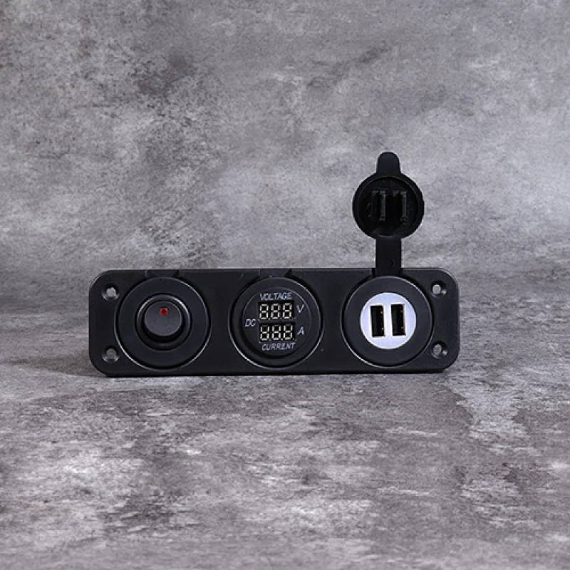 12V USB outlet marine，12V dual USB charger socket，12 volt rocker switch panel