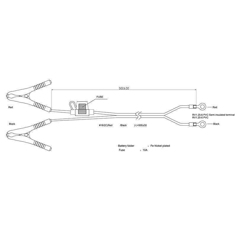 jumper wires with alligator clips, alligator cable clips, battery clips with wire