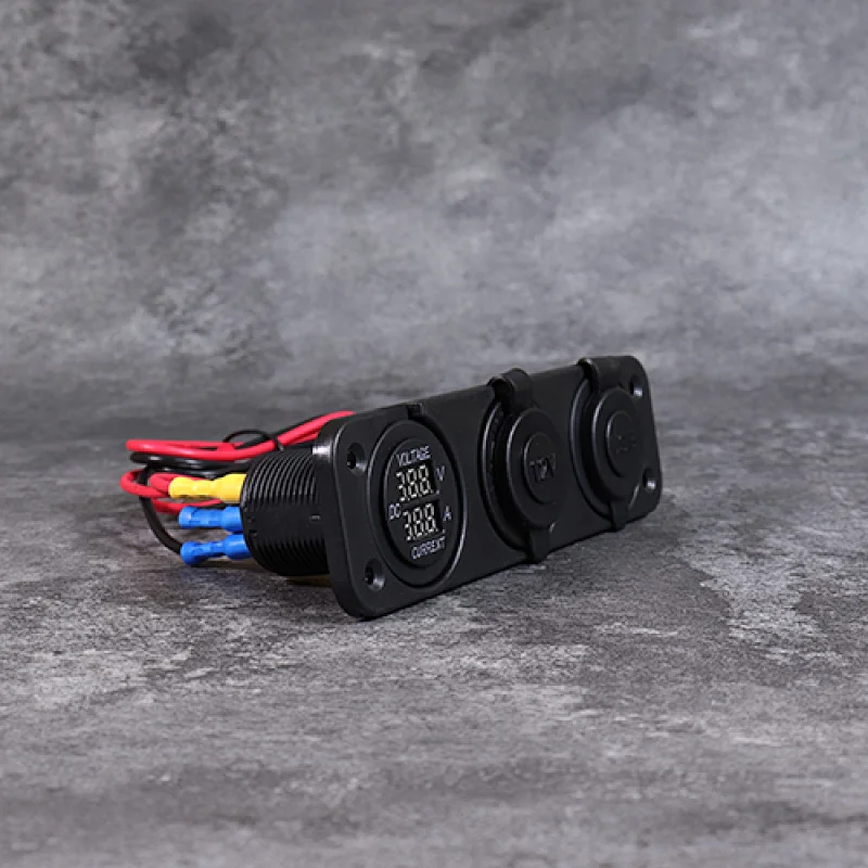 12v caravan socket, waterproof 12v plug and socket, voltmeter 24v