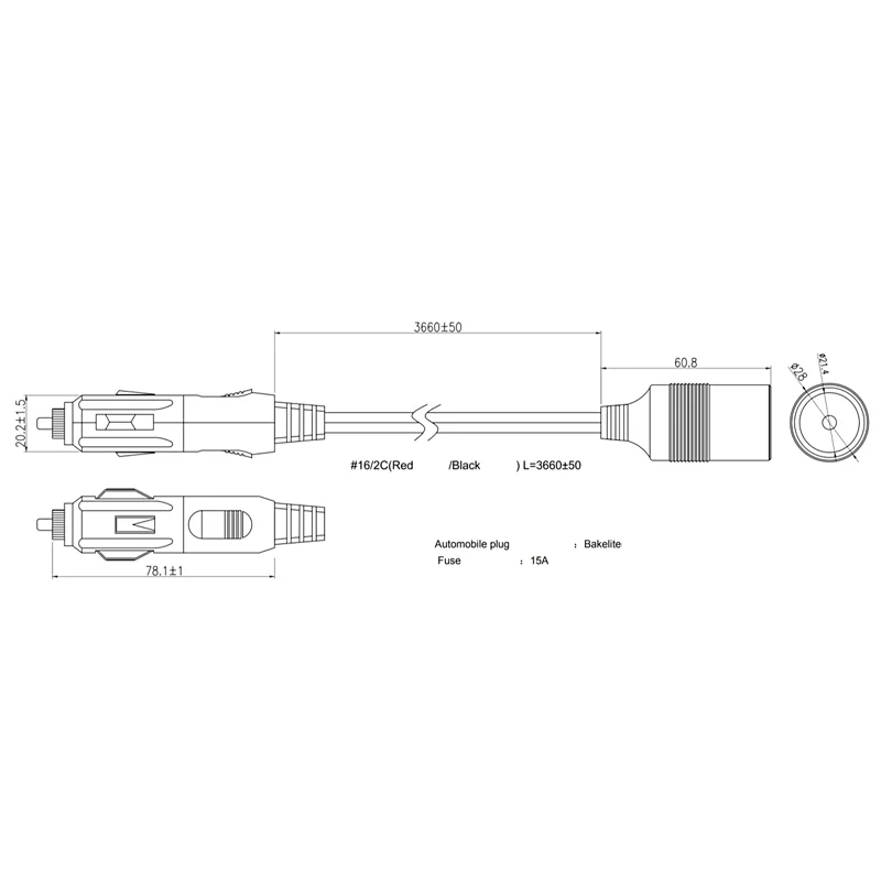 cigarette lighter extension cord factory
